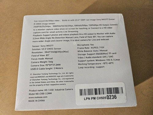 NEW SEALED! MOKOSE 12MP HDMI Camera 1080P USB HD Streaming Teaching Webcam - Picture 4 of 4