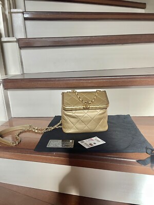 CHANEL 20A Gold Limited Edition Qyilted My Crush Kisslock GHW | eBay