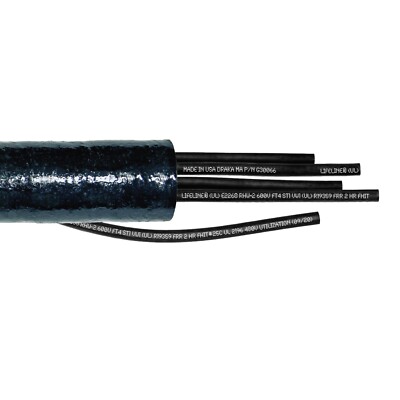 250' 2 AWG Lifeline 2-Hour Fire Rated Power Cable RHW-2 Wire Black 600V