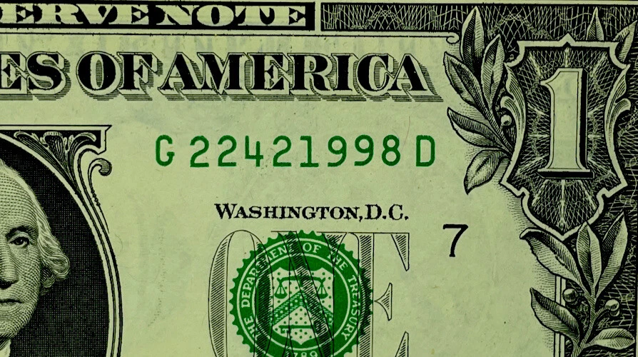 One Dollar Birthday Note April 2 1998.Uncirculated. Fancy Serial Number - Image 2 of 4