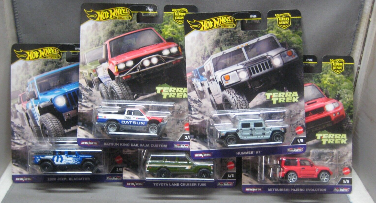 2024 HOT WHEELS CAR CULTURE SERIES TERRA TREK COMPLETE SET OF 5 ALL MINT ON CARD