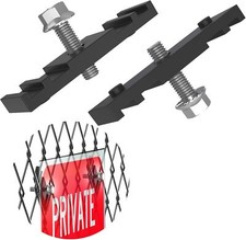 Chain Link Fence Sign Mount, Heavy-Duty Fastener Bracket, Black