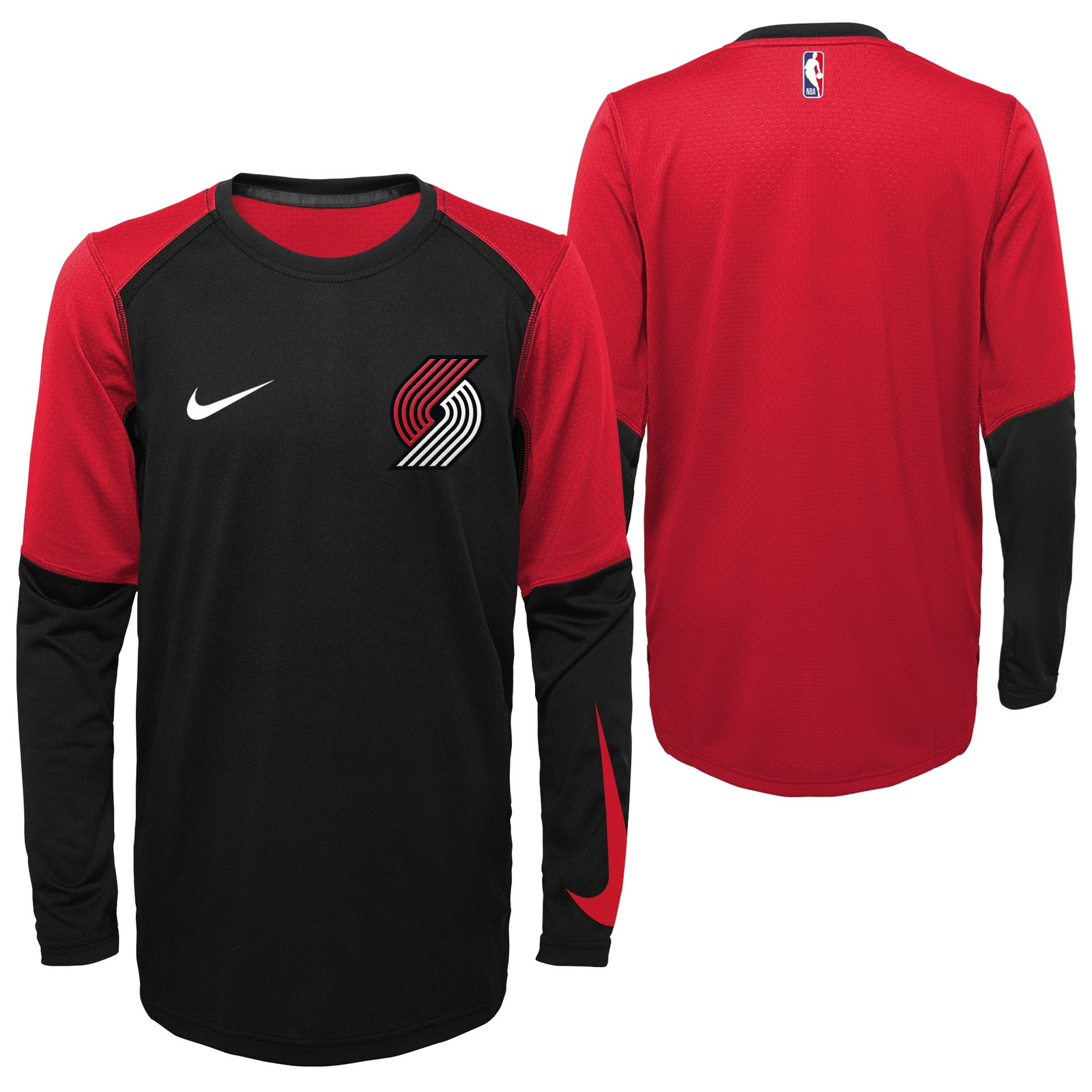 Футболка Nike NBA Youth Boys Portland Trail Blazer с сухим верхом и длинным рукавом