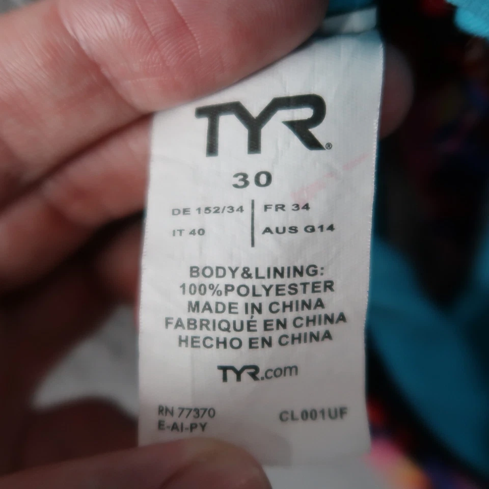 Traje de baño TYR para mujer 30 de una pieza corte Durafast rendimiento espalda baja Foto 3 de 4