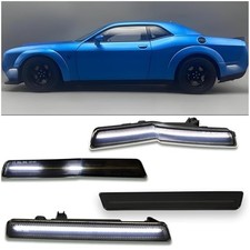Smoked Led Side Marker Light Kit For Dodge Challenger Srt Dynamics White