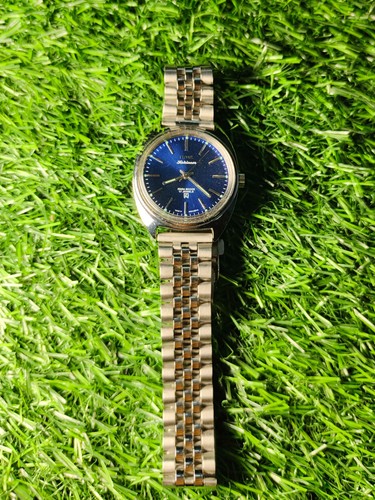 Vintage HMT Janata Mechanical Hand-Winding Watch Blue Dial 17 Jewels Para Shock - Bild 3 von 7