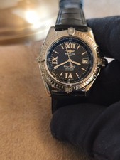 Breitling Wings Lady Edelstahl mit Saphirglas Neuwertig mit neuem Lederband