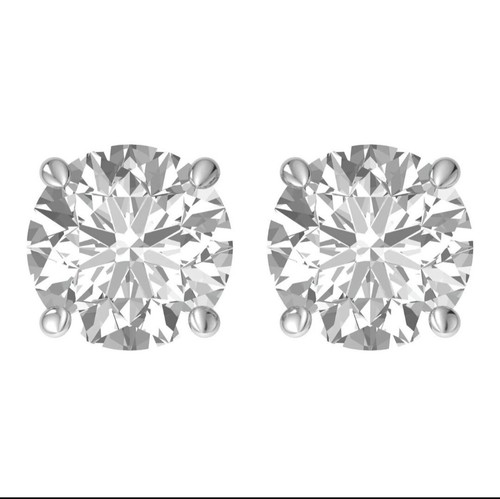 IGI CERTIFIED 5 Ct Real Lab Grown Diamond Studs Earrings 14k White Gold ...