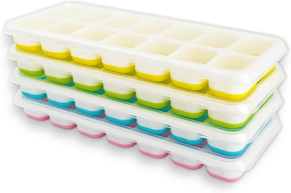 4Er-Pack EiswüRfelform Silikon Mit Deckel, 56 Fach EiswüRfel-image