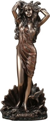 Aphrodite: Godess Of Beauty the Birth of Cold Cast Bronze & Resin Satue 6.9'