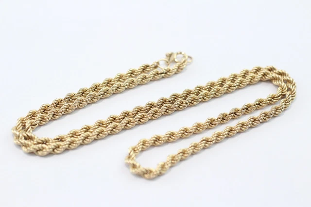 05 9ct Gold Rope Chain Necklace (6.3g)