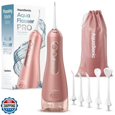 AquaSonic Aqua Flosser PRO - Rechargeable Cordless Water Flosser 