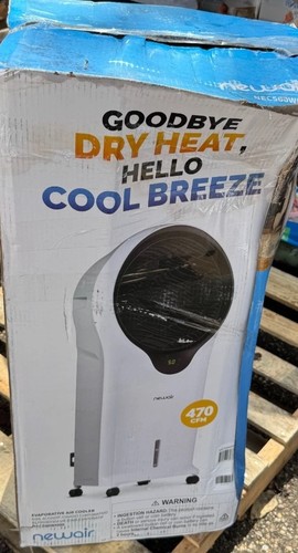 NewAir NEC500WH00 Portable Evaporative Cooler Fan 470 CFM 3 Speed 250 Sq Ft