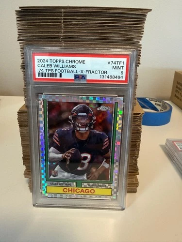 2024 Topps Chrome Caleb Williams '74 Topps Football X-Fractor Rookie PSA 9