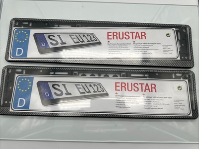 Erustar 2 Stück Premium Carbon-Optik Kennzeichenhalter Nummernschildhalter 520mm