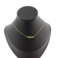 A Bijoux Collier 3 Perlen GrüNer Apatit Aus Madagaskar