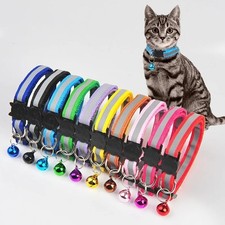 Adjustable Reflective Nylon Cat Collar Bell For kitten Small Dog Puppy Pet