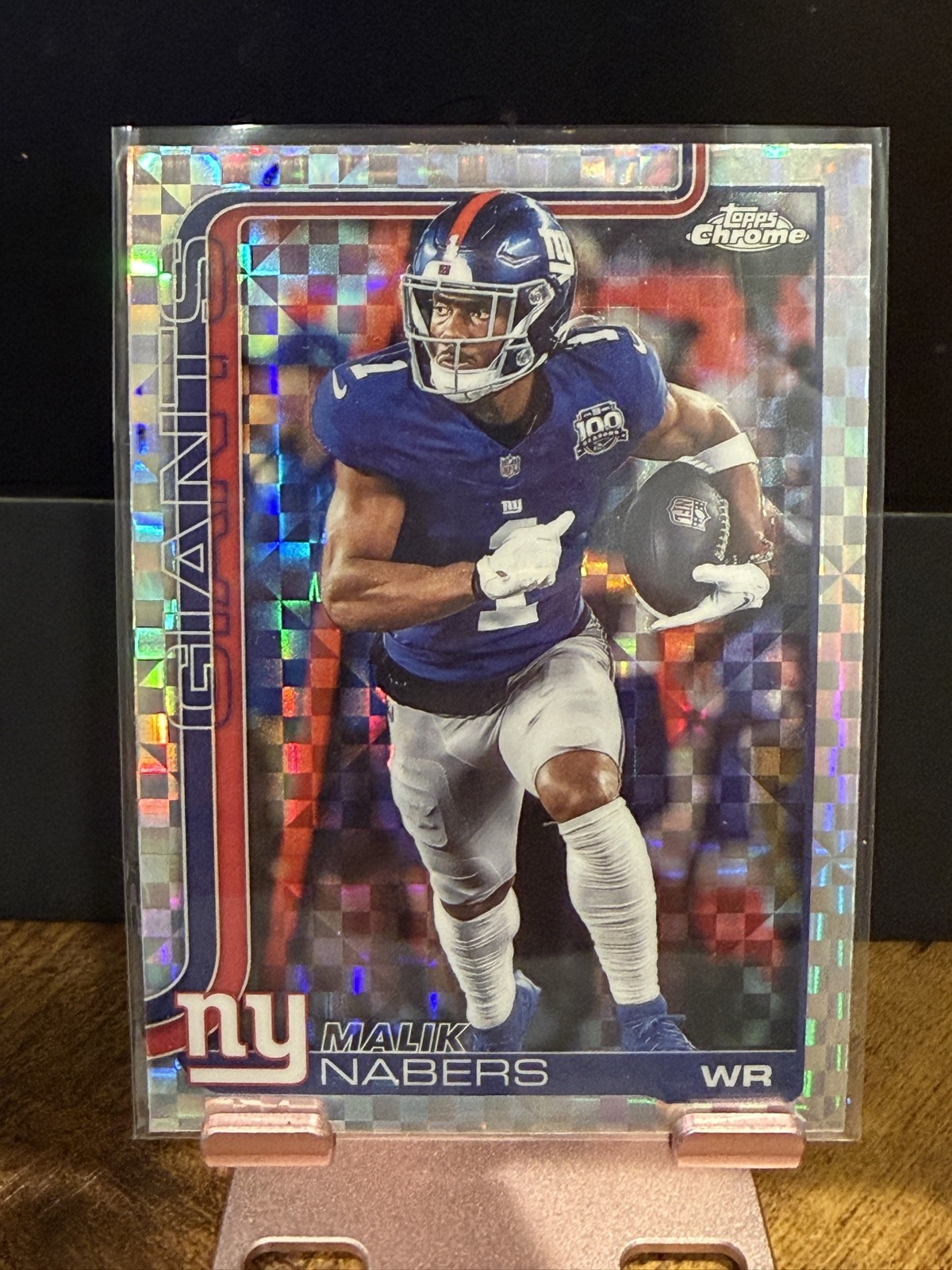 2025 Topps Chrome - Malik Nabers #225 X-Fractor Giants