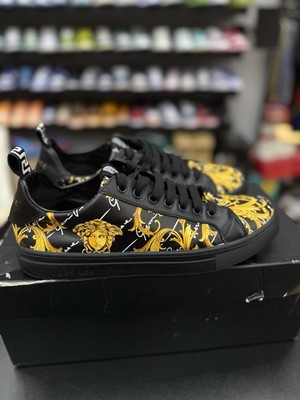 Authentic Versace Low Top St. Barocco Print Sneakers Size 41EU/8US