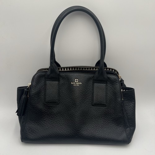 Kate Spade Southport Avenue Lydia Black Leather Large Satchel Shoulder Bag Purse - Picture 19 of 19