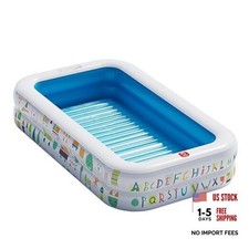 Kiddie Pool   65" x 39" Inflatable Pool for Kids  Toddlers, Ball Pit  Blue
