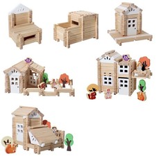Stacking Wooden Construction Toy for Kids, Mortise and Tenon Building Block, ...