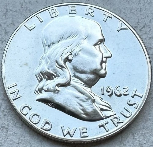 1962 Proof Franklin Half Dollar 90% Silver-INV#8355