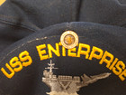 U.S. Enterprise CVN-65 Navy blue hat with Naval Reserve Honorable Discharge pin — photo 3