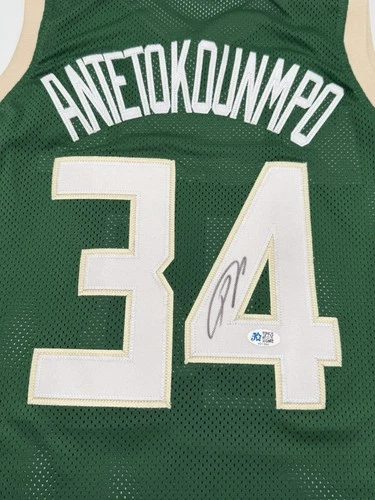 Giannis Antetokounmpo Signed Milwaukee Bucks Basketball Jersey NBA FSG COA