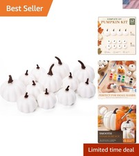 Durable 12 Count White Craft Pumpkins - Ideal for Halloween  Fall Projects