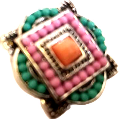 Gingersnap Snaps Jewelry Charm Orange Teal Pink Silver Alloy Interchangeable