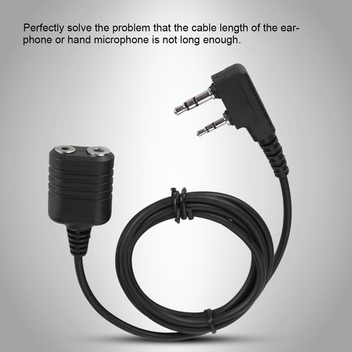 2-pinowa głowica K Walkie Talkie Mic Zestaw słuchawkowy Przedłużacz rdzenia Hand Mic Kabel do Kenw CB - Zdjęcie 2 z 7