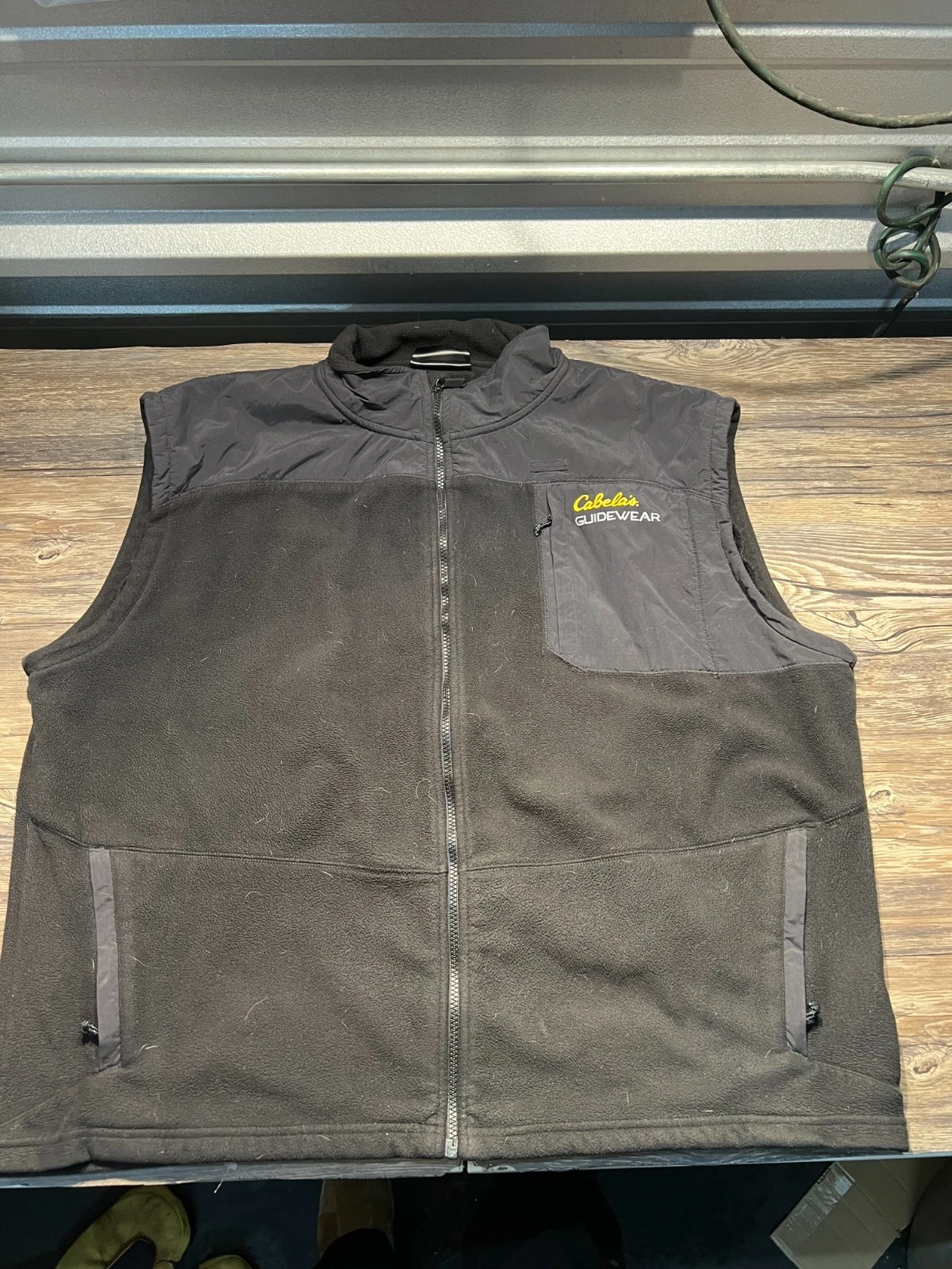 Cabela’s Vest Men 3XL Reg Black Polyester Fleece Guidewear Zip Outdoor Fishing