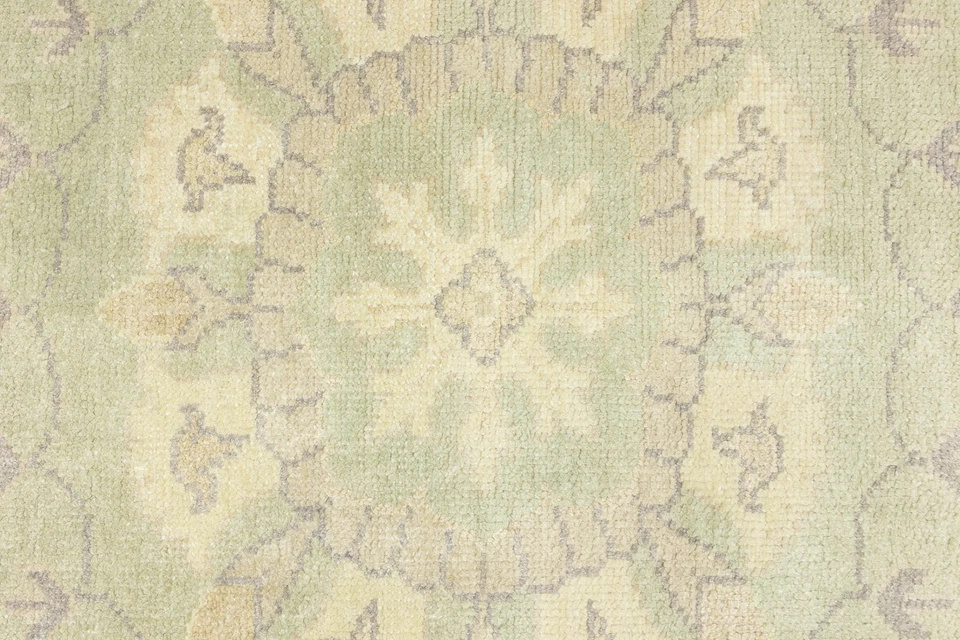 12x15 ft Transitional Muted Green Floral Oriental Rug Extra larg Decor Carpet - Image 3 of 4