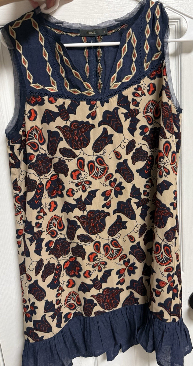 thml sleeveless embroidered dress THML Stripe Embroidered Shift Dress – Saint Bernard main image 1