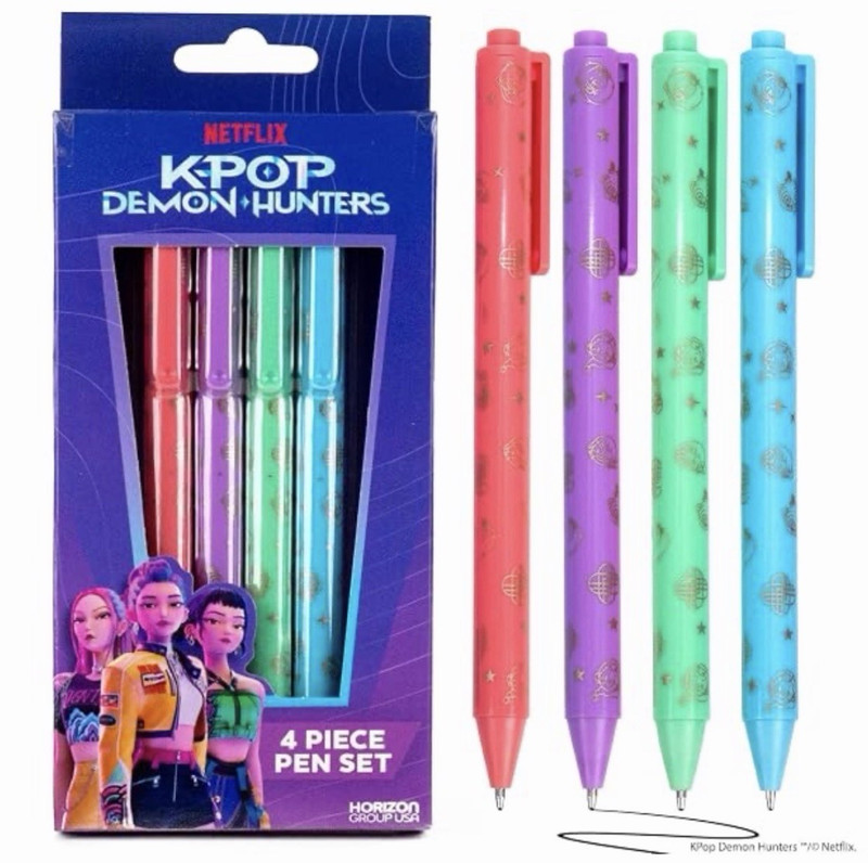Netflix KPop Demon Hunters 4-Piece Pen Set, KPop Demon Hunters Pens