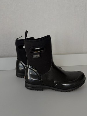 BOGS Waterproof Men's Black Ankle Boots Pull Tab Cut-Outs Round Toe