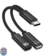 USB C Splitter 2 in 1 Samsung USB C Headphone and Charger Adapter Audio Dongl