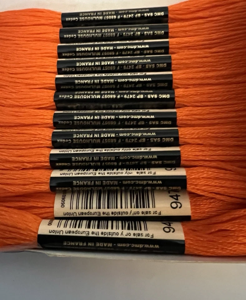 DMC Embroidery Floss Color # 947 Burnt Orange Floss Box Of 12 New - Image 3 of 4