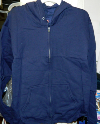 Size XXLarge Hanes Men's Premium Eco Smart Navy Full Zip Hooded
