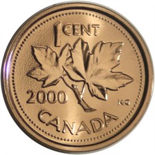 2000W Canada One 1 Cent Winnipeg Proof Like Penny Coin