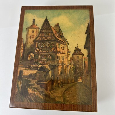 VTG Wooden Trinket/Jewelry Music Box Tales of Vienna Woods Works