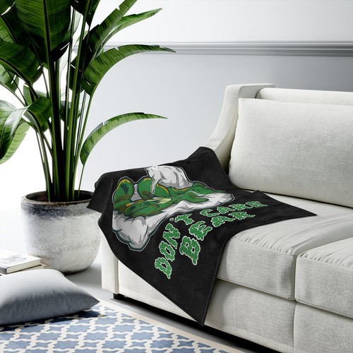 Manta de peluche Bear Don't Care linda divertida hierba cannabis amantes de la marihuana - Imagen 6 de 9