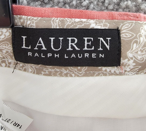 Lauren Ralph Lauren Straight Leg Linen Dress Pants Big Boys 14R Red Belt Loops - Picture 11 of 17