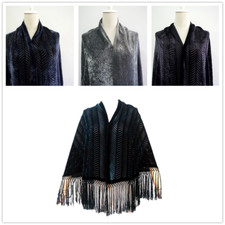 NEW SILK VELVET Tassels piano shawl velour wrap evening party scarf P70109