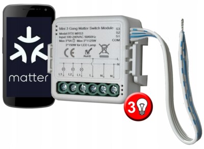 Controller Relais Kanal MATTER WiFi HomeKit Google Home Assistant Alexa 