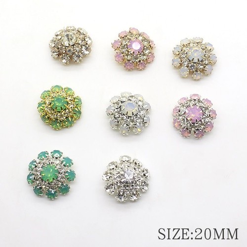 Rhinestones Flower Shank Buttons DIY Wedding Decoration Clothing Accessory 5Pcs - Picture 4 of 19