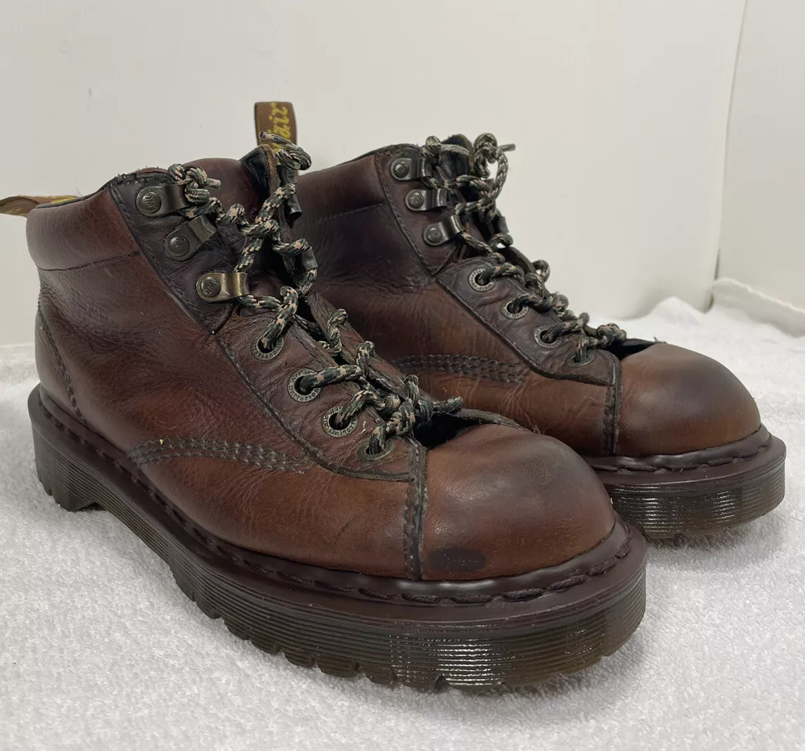 Vintage 90s Doc Martens Lace Ankle Boots Leather Chunky Platform