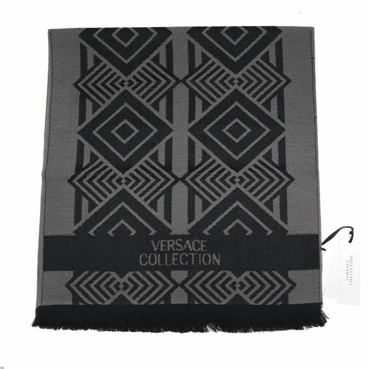 Versace Collection Black & Grey Mens Scarf Versace Collection Black & Grey Mens Scarf