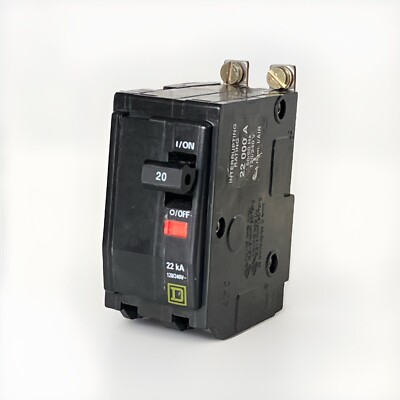 SQUARE D QOB220VH 2P 20A 240V 22K circuit breaker with OEM bolt-on bus screws